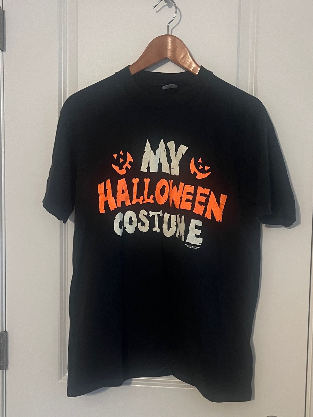 Women's Black 'My Halloween Costume' Graphic Tee - Seasonal Short Sleeve